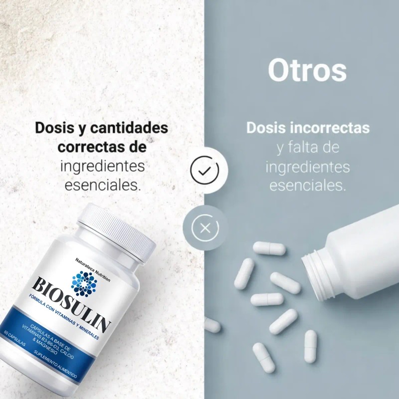 Biosulin Frascos 180 Cápsulas Vitaminas Calcio Magnesio