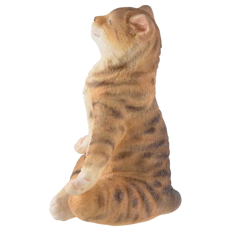 Yoga Cat in Lotus Seat, Made of Artificial Stone, Coloured