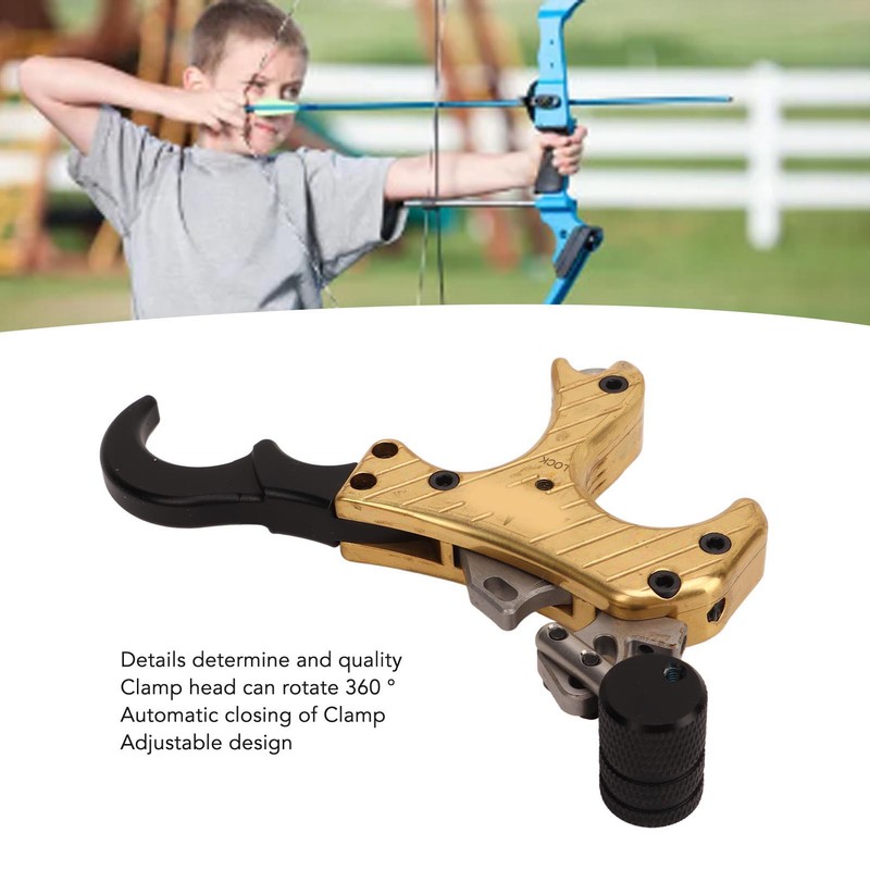 Bow Release Aids Aluminum Alloy Adjustable 4 Finger 360 Degree