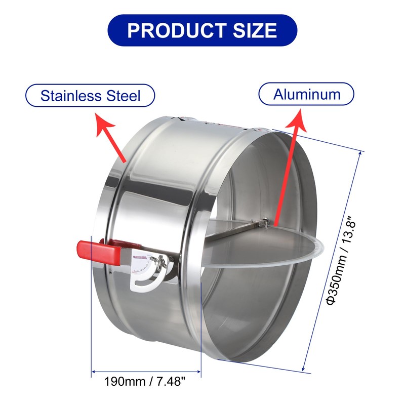PATIKIL HVAC Duct Manual Volume Backdraft Damper, 14 Inch, Airflow