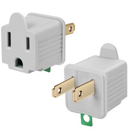 FiiMan 2 Prong to 3 Prong Outlet Plug Adapter, Three Prong to Two Prong Adapter Converters for Wall Outlets Plugs, Polarized Grounding Plug Adapter, ETL Listed, Light Grey (2)