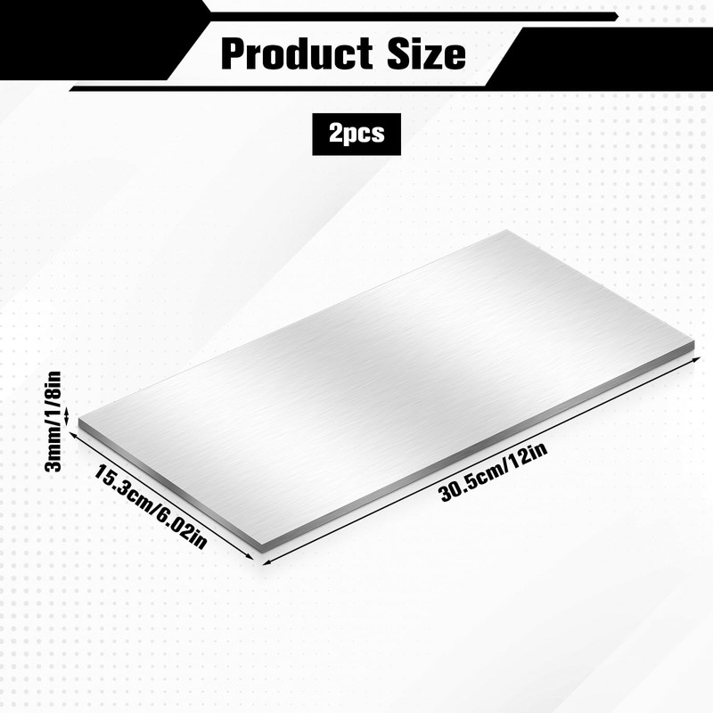 2 Pack 6061 Aluminum Sheet Metal 6 x 12 x