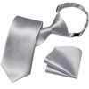 Barry.Wang Boys Ties Pre-Tied Satin Solid Color Kids Tie and