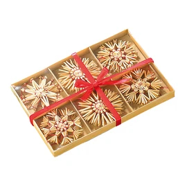 infactory Straw Star: 24 festive straw stars for the Christmas tree (straw stars handmade).