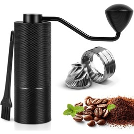 Molino de Café Manual, Molinillo de Cafe de Acero Inoxidable, Molinillo Compacto con 9 Niveles de Ajuste, para Preparaciones de Café en Espacios Residenciales y Cafetería