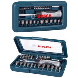 Bosch 2607017399 Ratchet Type Screwdriver Set, Driver Bit, Socket Set, 46 pcs