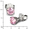 SilberDream Zirconia Stud Earring Pink 4 mm 925 Sterling Silver