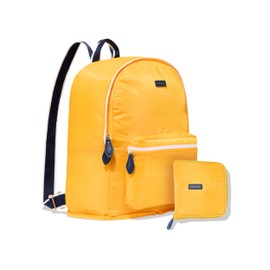 Paravel Fold Up Travel Backpack | Packable and Lightweight Foldable Travel Bag | Carry On Nylon Backpack with Trolley Sleeve, Canyon Yellow