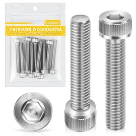 Caianwin M6 Screws 10 Pcs, DIN 912 Stainless（A2 V2A）M6 X 40 Allen Socket Head Cap Screws/Bolt, Fully Threaded Hex Head Bolts for m6 Washer & Nuts