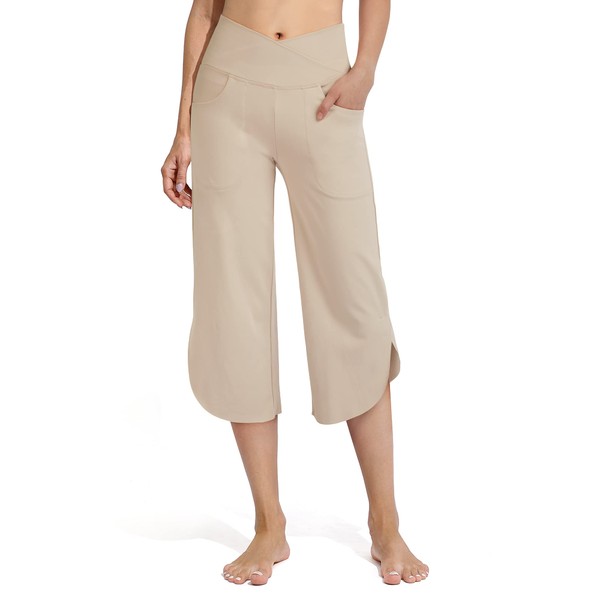 G4Free Capri Pants for Women Wide Leg Yoga Cropped Pants