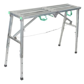 Adjustable Folding Work 60 to 90cm Aluminium Scaffolding Step Ladder Bench for Painting, Cleaning, Repairing,Compact Design