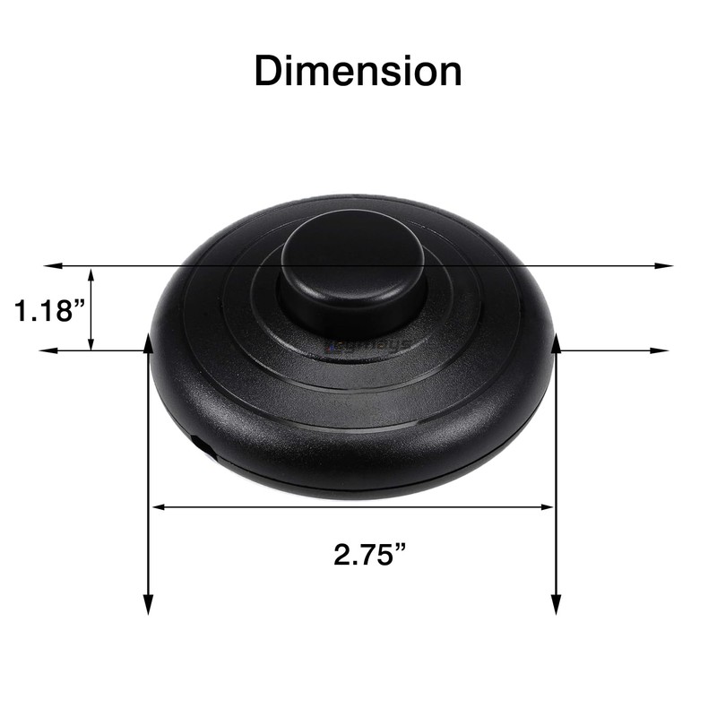 Foot Pedal Switch for Lamp Switch Replacement, 3Pcs Black Cordless