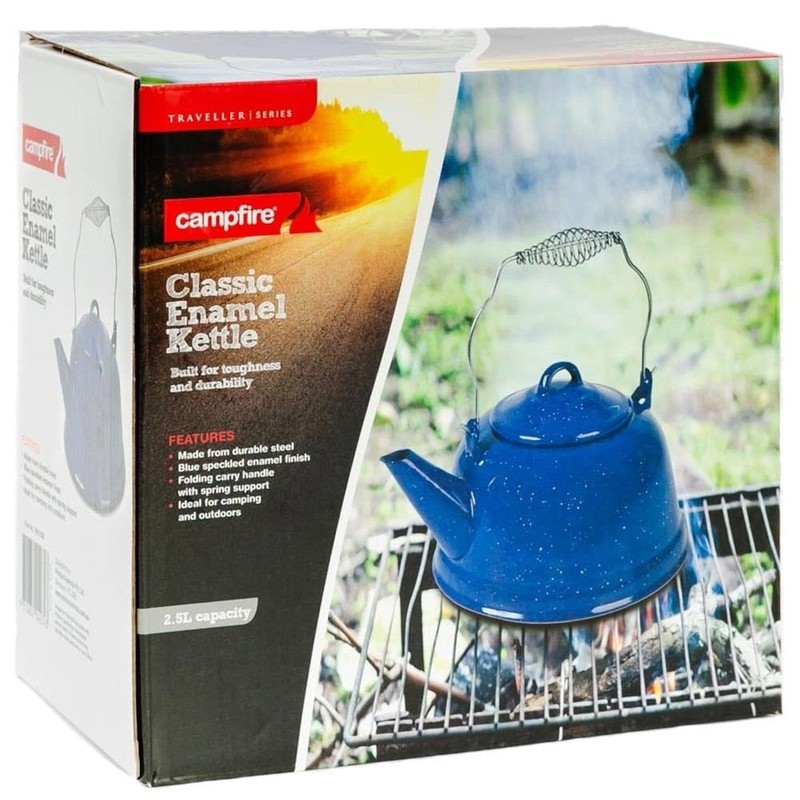 Campfire Enamel Kettle, Navy, 2500 ml Capacity