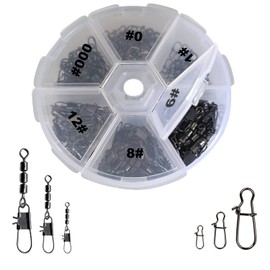 Njord Kalastus Triple Swivel and Snap Set 150 Pieces Perfect for Trout Fishing Fishing Accessories Swivel Fishing Set Fishing Swivel with Carabiner Fishing Swivel Set Triple Swivel Fishing Trout