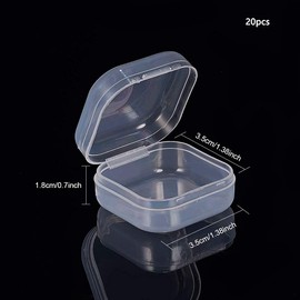 WYAN Pack of 20 plastic storage containers with lid, for small items, small beads, and other craft accessories (3.5 x 3.5 x 1.8 cm)