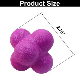 Coufce 2 Pack Reaction Balls Agility Training Ball Hand Eye Coordination Training Sports Reaction Speed Multiside Reaction Ball（Pink and Purple）