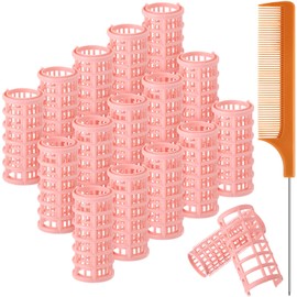 16 rizadores de pelo a presión, 3 cm de plástico con peine de acero para cabello corto, pelo largo, peluquería, color de piel…