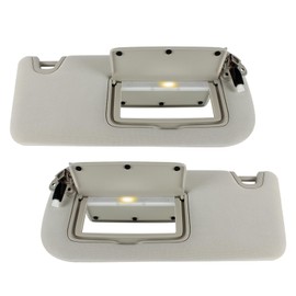 PEVAST Left Driver and Right Passenger Side Sun Visor with Lights Replacement for Nissan Altima 2019 2020 2021 2022 2023 2024 Sunvisor with Glasses Clip 96401-6CA3C 96400-6CA3C(Gray)