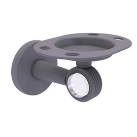 Allied Brass Clearview Collection Groovy Accents Tumbler Toothbrush Holder, Matte Gray