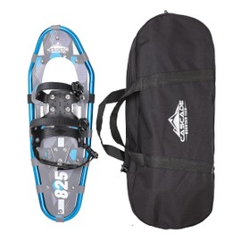 Lightweight Aluminum Frame Snowshoes with Dual Ratchet Bindings, Nylon Heel Strap, HDPE Decking, Includes Heavy Duty Carry Bag, Available in Adult and Kids Sizes, 21", Blue, Snowshoe Only