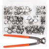Taukealugs 125Pcs 7 Sizes 6-21mm Single Ear Hose Clamps 304