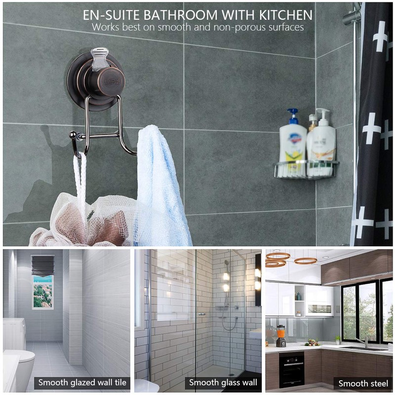 JiePai Suction Cup Towel Hooks,Shower Towel Holder for Bathroom,Suction Shower