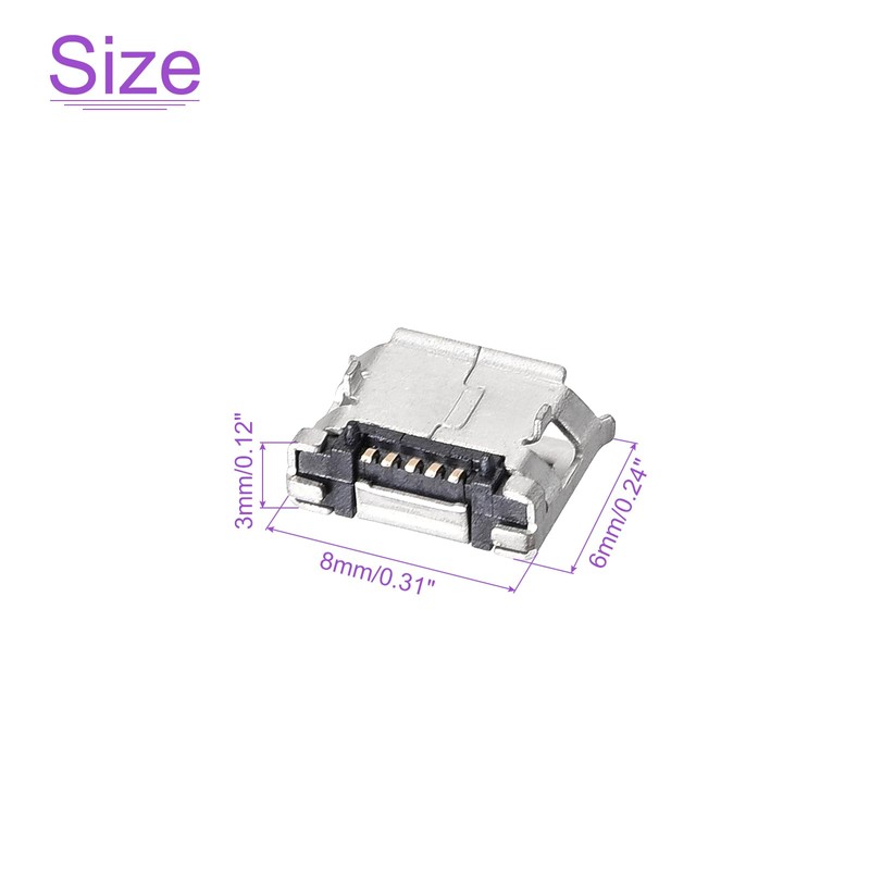 DMiotech 10pcs Micro USB Female Socket Connector 5 Pin Jack