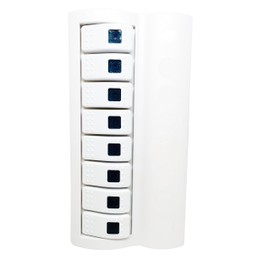 Marine Boat White Switch Panel 8 Gang Blue LED Indicator Rocker Circuit Breaker