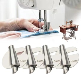 Ellxen 4 Pieces Rolled Hem Presser Foot, Sewing Rolled Hem Foot Set, Universal Sewing Rolled Inhibitor Foot, Wide Narrow Seam Guide, Rolled Hem Sewing Machine Presser Foot Set, for Home Use Commercial