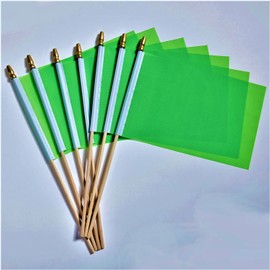 ZXvZYT 12 Pack Solid Green Flag Small Mini Plain Green Color Flags On Stick,DIY Marking Decoration Supplies,School,Sports Club,Party Events Celebration