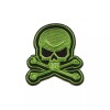 Patchwork Paradise Skull and Crossbones - Green Embroidered Iron On