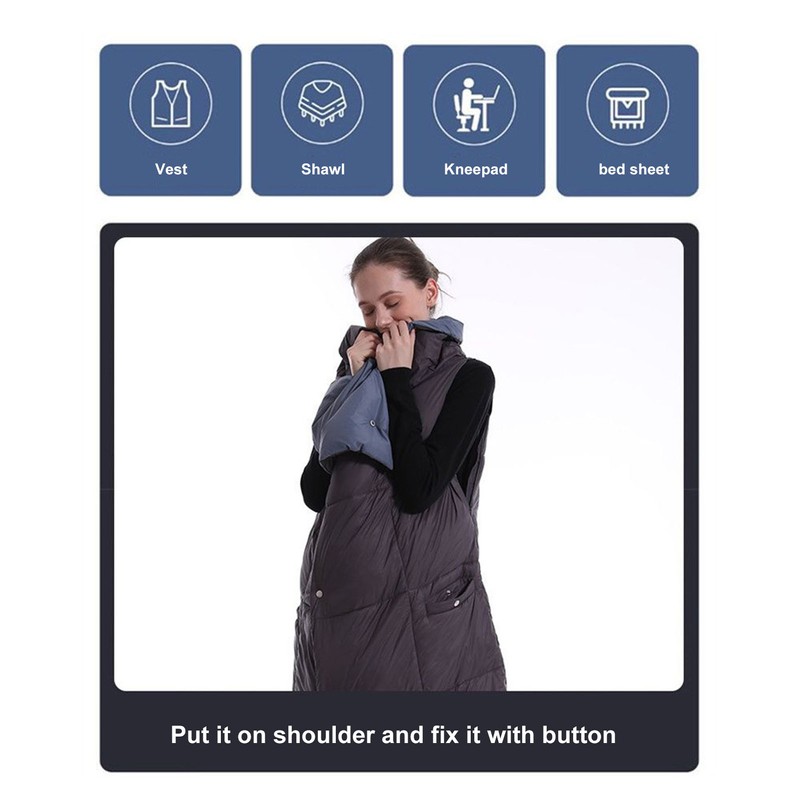 USB Heated Blanket Dark Grey 3 Temp Modes 52x43in Soft