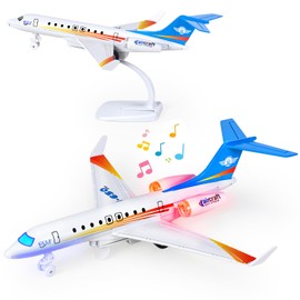 Airplane Toy, Diecast Model Alloy Aircraft Aeroplane Toys G650 Airlines, Pull Back Business Jet Planes with Lights and Sounds for Kids Boys Girls with Display Rack