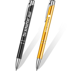 Nezyo Pack of 2 Inspirational Retractable Ballpoint Pen Quotes Retractable Ballpoint Pen Colleagues Stylus Metal Motivation Pen for Desk Employees Black and Gold (Stylish Style)