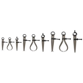 QUIX 9 Pc. Precision Caliper Set | Robust Steel Construction | Sizes: 4", 6", 8" (10.2, 15.2, 20.3 cm) | Inside, Outside, Divider Measurements | Locking Mechanism for Accurate Readings