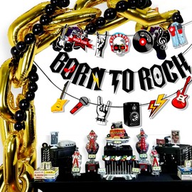 JeVenis Star Born Decoration Rock Decoration 50s Decoration Party Rock Star Music Decoration Background Birthday Garland Balloons