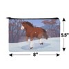 Clydesdale Horse Running in Snow Makeup Cosmetic Bag Organizer Pouch