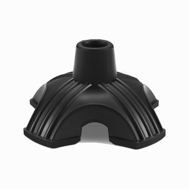 Self Standing Cane Base for Most Walking Sticks, Heavy Duty 4 Prong Rubber Cane Foot Pad, Black
