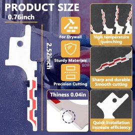 20-Pack 48-00-1640 for Milwaukee Drywall Reciprocating Saw Blade - Blunt Point Design, Perfect for Drywall Access Premium Sawzall Blades for Milwaukee Drywall Cutting and More