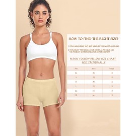 TRENDMALLS Women's High Coverage Super Combed Cotton Elastane Stretch Mid Waist Boy Shorts with Concealed Waistband and StayFresh Treatment For girl women Beige