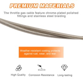 LOOBOR 39" Throttle Idle Cable Stainless Steel Braided Throttle Cable Wire Kit Compatible with Harley Road King Dyna Softail FLH FLT 1996-2007 FXD FLST FXST 1996-2010