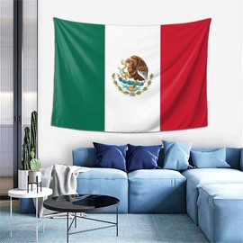 COWDIY Wall Decoration Tapestry - Mexican Flag Hippie Art Tapestry Wall Hanging - Extra Large Tablecloths 60 X 40 Inch for Bedroom Living Room Dorm Room Home Decor