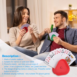 Zocipro Children's Card Holder, Set of 4 Playing Card Holders, Children's Card Holder, Playing Cards, Hands-Free Card Stand, Playing Cards, Storage for Seniors and Children