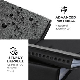 JEYORZY 1 x business card folder, business card storage for 60 cards, business card storage, PU leather business card folder, business card organiser, for credit cards, business card book, black, 经ộ的