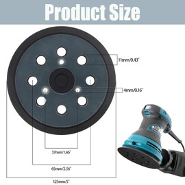 8 Hole Sanding Disc Random Orbital Sander 125 mm Sanding Pad Replacement Pad Sanding Pad Replacement Sanding Discs as Replacement Part Support Plate for Makita BO5031, M9204, BO5021, BO5041743081-8