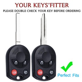 for Ford Escape Explorer Mustang Transit Fusion Focus Lincoln Zephyr Mercury Grand Marquis Keyless Entry Systems Key Fob Shell with Keychain (4 Buttons Pink-Gold)