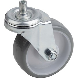 Metafranc Swivel Castor Diameter 75 mm - With Screw - Polyurethane Wheel - Soft Tread - Roller Bearing - 75 kg Load Capacity / Transport Castor / Furniture Castor / Heavy Duty Castor / 802940, Single