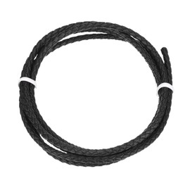 Rebower Round Braided Leather Cord 3mm Bolo Leather Cord String Rope for Jewelry Making, Necklaces, Bracelets, Wraps, Crafts, 1m/3.3Ft, Black