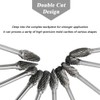 Mesee 10 Pieces Tungsten Carbide Rotary Burrs, Long Reach Double
