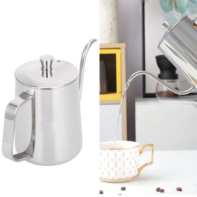 600ml Coffee Drip Kettle 304 Stainless Steel Slender Spout Thicken